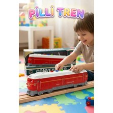Farbu Oyuncak Conveyancer Sesli ve Işıklı Oyuncak Model Tren - 22 cm Pilli Eğitici Oyuncak Tren