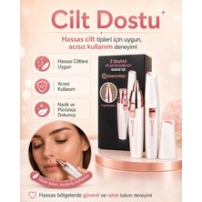 Renklime Kaş Düzeltici Başlıklı Kadın Epilasyon Cihazı Yüz ve Hassas Bölge Tüy Alma Aleti