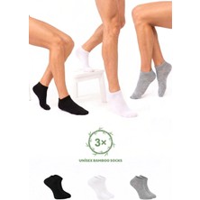 Saysez Sezline Bambu Patik Düz Basic Unisex Çorap Ekonomik 3'lü Paket