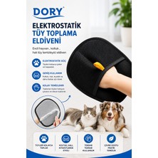 Dory Elektrostatik Tüy Toplama Eldiveni Evcil Hayvan Koltuk Halı Tüy Temizleyici Eldiven Siyah