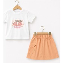 Bemy Store 1/5 Yaş Gabardin Etekli Basic Tişört Çocuk Takımı