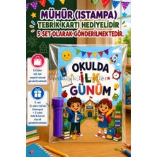 Nostaljik Lezzetler Okula Yeni Başlayan Öğrencilere Özel 5 Adet Hediye Seti 1. Sınıf- Sene Başı Mühür (Istampa) Tebrik Kartı Hediyeli