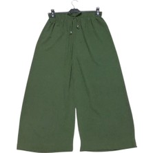 Ece Giyim Kadın Beli Lastikli Bol Paça Ince Ayrobin Pantolon