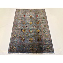 El Dokuma Afgan Halı Sultani Desenli Kök Boya 178 x 240 cm