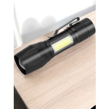 Renklime El Feneri LED USB Şarjlı Zoom Mini LED Işık Acil Durum Feneri