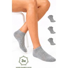 Saysez Sezline Bambu Patik Düz Basic Unisex Çorap Ekonomik 3'lü Paket