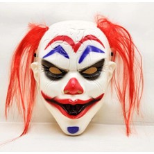 Renklime Kızıl Saçlı Joker Palyaço Maskesi