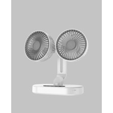 Teknodayım Kablosuz USB Şarjlı 720° Döner Masaüstü Fan – Çift Taraflı Serinlik ve Gece Lambası