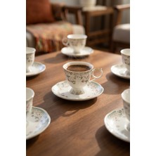 Acar Talisya 6 Kişilik Porselen Kahve Fincan Takımı Beyaz - 90 ml