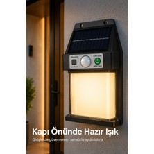 Renklime Güneş Enerjili Sensörlü Solar Aplik Dış Mekan Kapı Bahçe Balkon Garaj Duvar Işığı