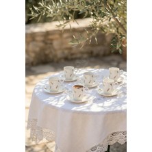 Acar July 6 Kişilik Porselen Kahve Fincan Takımı - 100 ml