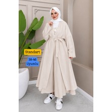 Balenbi Kadın Kuşaklı Kimono Hırka Bol Paça Pantolon Takım Tesettür 2\'li Kombin 1230