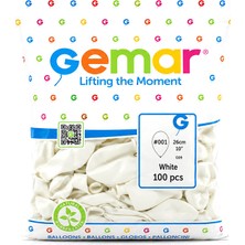 Just Cheap Store Iç Mekan - Beyaz Balon 10 Inc - 26CM - 100PCS (4741)