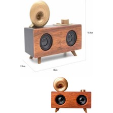 Teknodayım Bluetooth Nostalji Speaker Radyo Gramofon Ahşap Renk Vintage Yeni Nesil