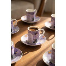Acar Serenade 6 Kişilik Porselen Kahve Fincan Takımı Mor - 100 ml