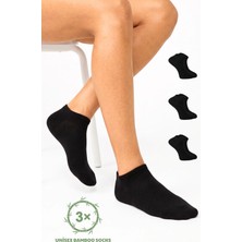 Saysez Sezline Bambu Patik Düz Basic Unisex Çorap Ekonomik 3'lü Paket