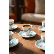 Acar Talisya 6 Kişilik Porselen Kahve Fincan Takımı Yeşil - 90 ml