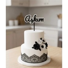 Lucien Vela Seni Seviyorum Pasta Süsü 2'li Set - Dekoratif Pasta Üstü Yazısı - Renk Seçenekli Topper
