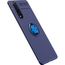 Etorva Store Oppo Find X2 Kılıf Range Yüzüklü Silikon - Mavi
