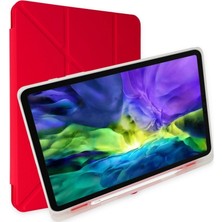 Etorva Store Apple Ipad Pro 12.9 (2021) Kılıf Kalemlikli Mars Tablet Kılıfı - Kırmızı