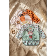 Etorva Store 2'li Paket Sıvı Geçirmez Uzun Kollu Çocuk Mama Önlüğü 6-24 Ay - Blw Uyumlu, Dökülme Önley