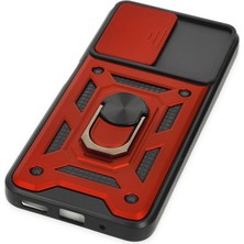 Etorva Store Xiaomi Poco M5 Kılıf Pars Lens Yüzüklü Silikon - Kırmızı