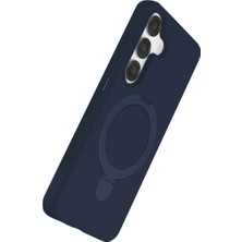 Etorva Store Samsung Galaxy S25 Regal Magsafe Standlı Kapak - Lacivert
