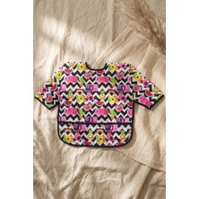 Etorva Store Sıvı Geçirmez Uzun Kollu Bebek Mama Önlüğü - Pop-Art Desenli Leke Tutmaz Cepli Blw Uyumlu Bes