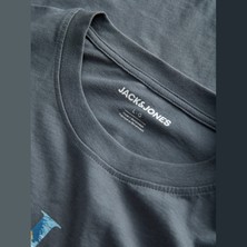 Jack & Jones Erkek Gögüs Baskili Bisiklet Yaka Tisört - Tom