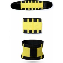 Renklime Hot Belt Termal Sauna Kemer Unisex Terletme Korsesi (Sarı-Siyah)
