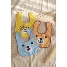 Etorva Store Beary Friends 3'lü Paket Sıvı Geçirmez Leke Tutmaz Silinebilir Ayıcık Figürlü Bebek Mama Ön