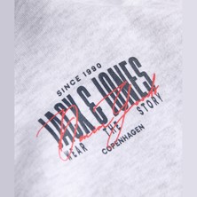 Jack & Jones Erkek Gri Bisiklet Yaka Sweatshirt - Aero Dijital Göğüs Günlük Stil