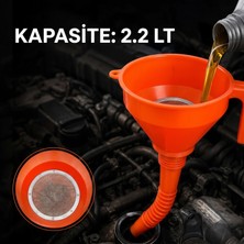 Renklime Çelik Süzgeçli Huni - Spiralli ve Sabit Borulu - 2.2 Litre Kapasite