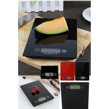 Mercora Tech Dijital Mutfak Tartısı - 5 kg Kapasite, 1 Gram Hassasiyet, Şık Siyah Cam Tasarım
