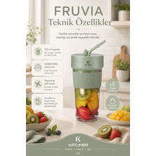 Datatek Pratik Kullanımlı Şarjlı Meyve Suyu Blenderı Kapaklı Pipetli Smoothie Hazneli