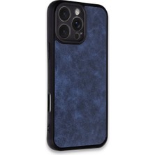 Etorva Store Apple Iphone 16 Pro Max Kılıf Aras Deri Kapak - Lacivert