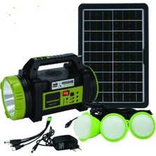 Etorva Store Wıson WS-5683 Şarjlı 30W Solar Şarjlı Ev Aydınlatma Seti Radyo ve Fan Powebank