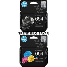 HP 654 7FP39UE-7FP38UE Siyah-Renkli Orijinal Kartuş