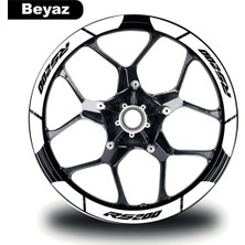 Empressco Beyaz Bajaj Pulsar RS200 Geniş Jant Sticker Etiket Modeli