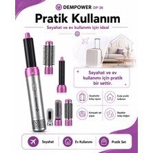 Datatek Anti Statik Etkili 5 Başlıklı Saç Şekillendirici Sıcak Hava Fırçası ve Maşa Seti