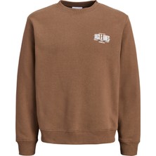 Jack & Jones Erkek Gögüs Baskili Bisiklet Yaka Sweatshirt - Aero