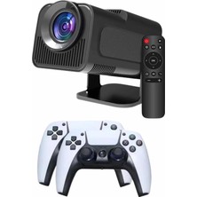 Terrien Çift Kollu Game Box Projeksiyon Cihazı Kumandalı Android Tv Dahili Hoparlör Yeni Nesil