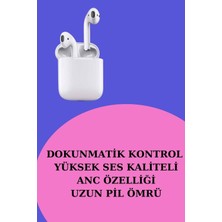 M Merc Giyim 3 Kordonlu Dokunmatik Ekran Akıllı Saat ve 2.nesil Kablosuz Bluetooth Kulaklık Anc/e