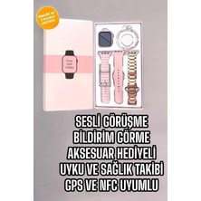 M Merc Giyim Akıllı Saat Amoled Ekran 3 Kordonlu Aksesuar Hediyeli Sesli Görüşme