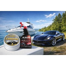 Natural The Solution The Solution Susuz Araç, Motorsiklet ve Fiberglass Yıkama Cilalama - Hızlı Cila, 2 Adet 2X800 ml + Carsolute ( The Solution ) Seramik Katkılı Nano, Hidrofobik Carnauba Cila - 125 gr