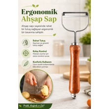 Datatek Ergonomik Ahşap Saplı Metal Meyve Sebze Soyacağı Tek Başlıklı Pratik Soyacak