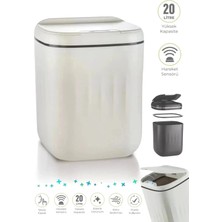 Mercora Tech 20L Büyük Boy Akıllı Çöp Kovası Sensörlü Antibakteriyel Uv Işıklı Ev Mutfak Ofis