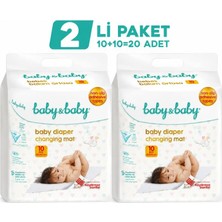 Baby&baby Kaydırmaz Bantlı Bebek Bakım Örtüsü 60X60CM 10'lu x 2'li Paket