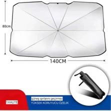 Renklime Katlanabilir Araba Ön Cam Güneşlik Şemsiye 140X79 cm Uv Koruyucu Oto Gölgelik 1 Adet