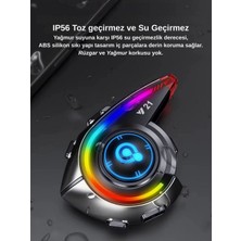 Etorva Store Y21 Rgb Işık Efektli Intercom Bluetooth Motosiklet Kask Kulaklığı Intercom Kulaklık